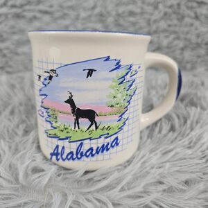 ALABAMA Vintage State Bird Flower, Tree, Motto, Song, White 10 oz Mug Coffee Cup